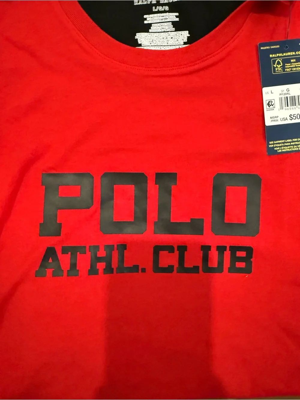 Polo by Ralph Lauren Red Short-Sleeve 'POLO ATHL. CLUB' Graphic Tee